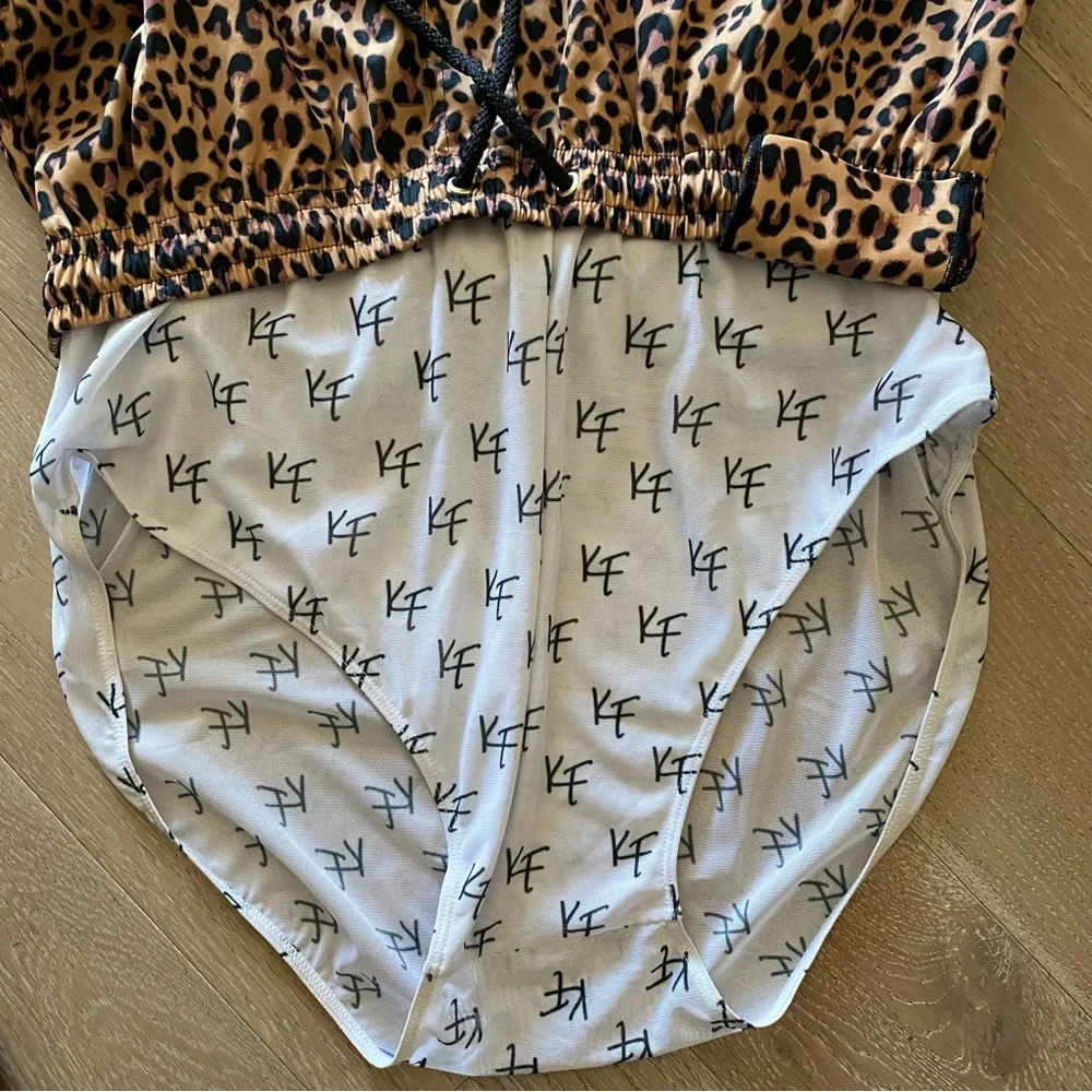 Kenny Flowers x El Pres Shorts leopard print drawstring elastic waist pockets